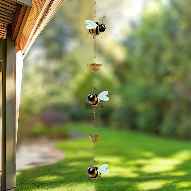 🐝🐝Whimsical Bee Rain Chain— Transforming Rainy Days into a Garden Spectacle