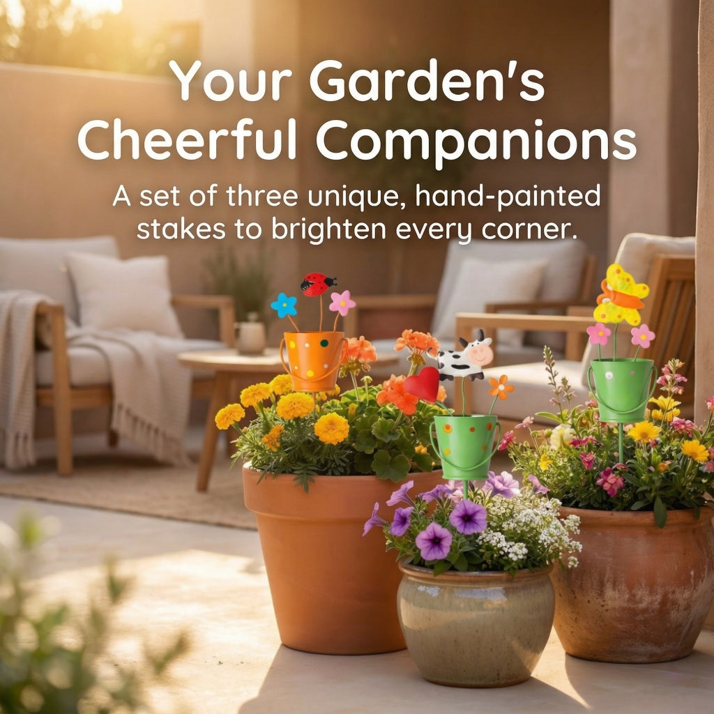🔥Last Day 49% OFF-🌱🌱Set of 3 Metal Flower Pot Garden Stakes