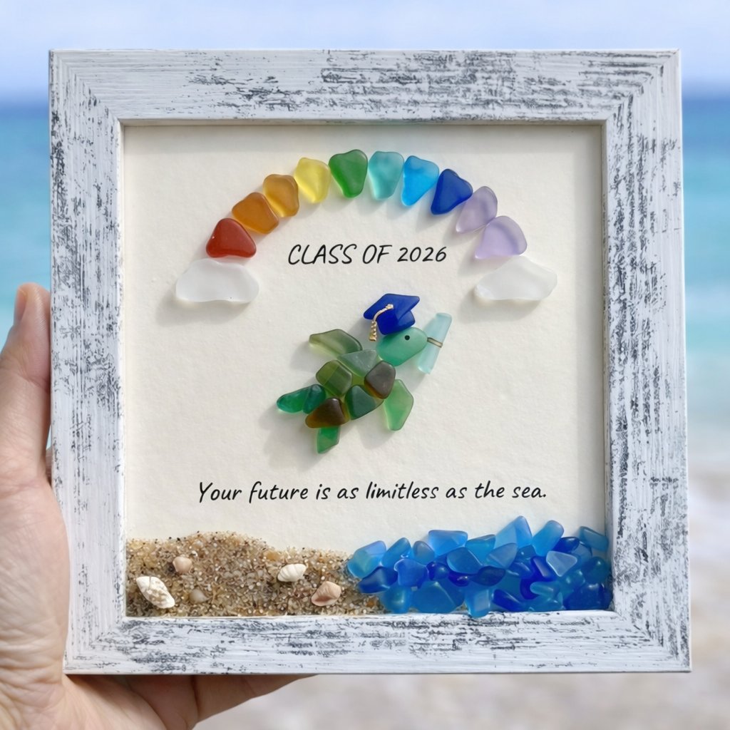 🌊Sea Glass Graduation Art Class of 2026 Keepsake Gift🎓🎁