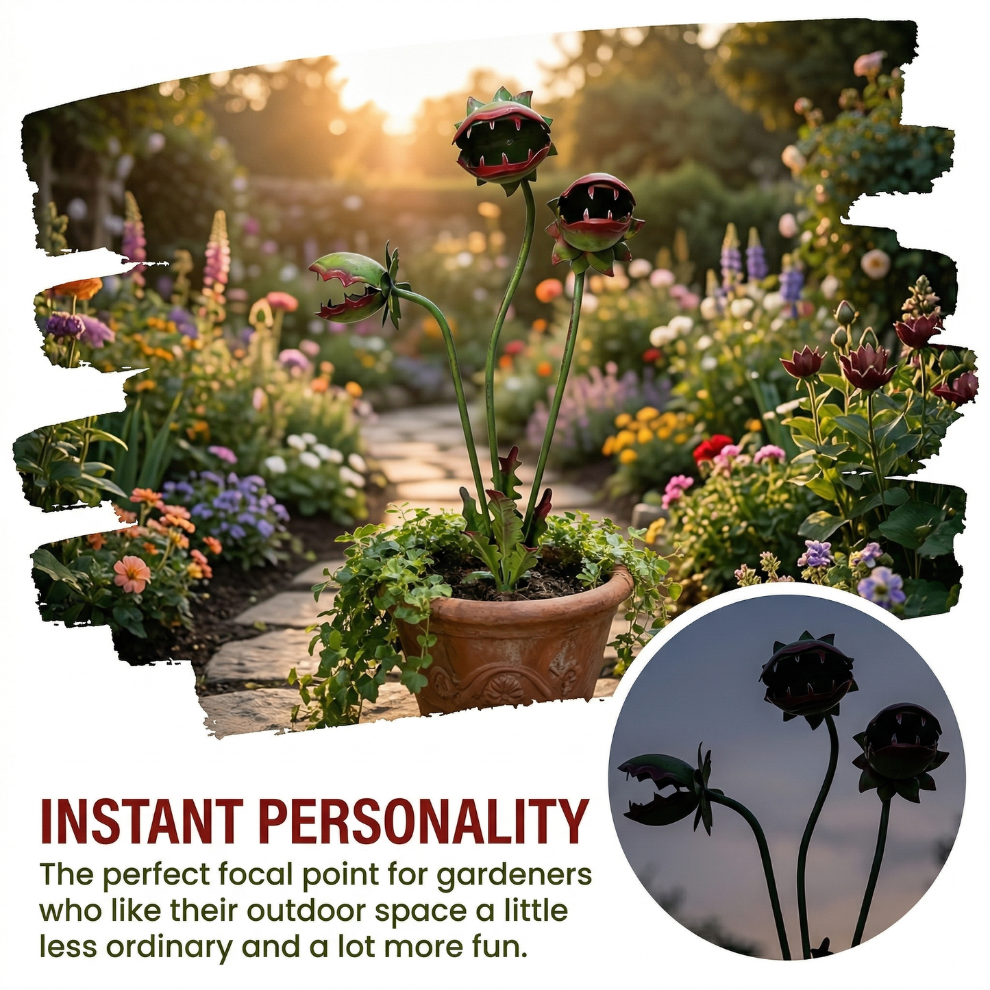 🪴🪴Whimsical Metal Carnivorous Plant Garden Stake