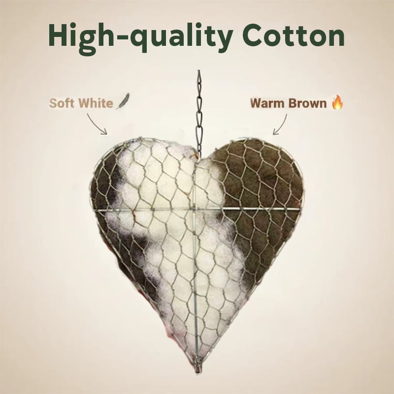 🔥☁ Handmade Cotton Bird Nesting Heart🏡💕 Refillable Design♻️