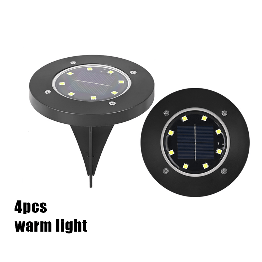 🌙 Solar Ground Lights – 8 LED Outdoor Disk Lights