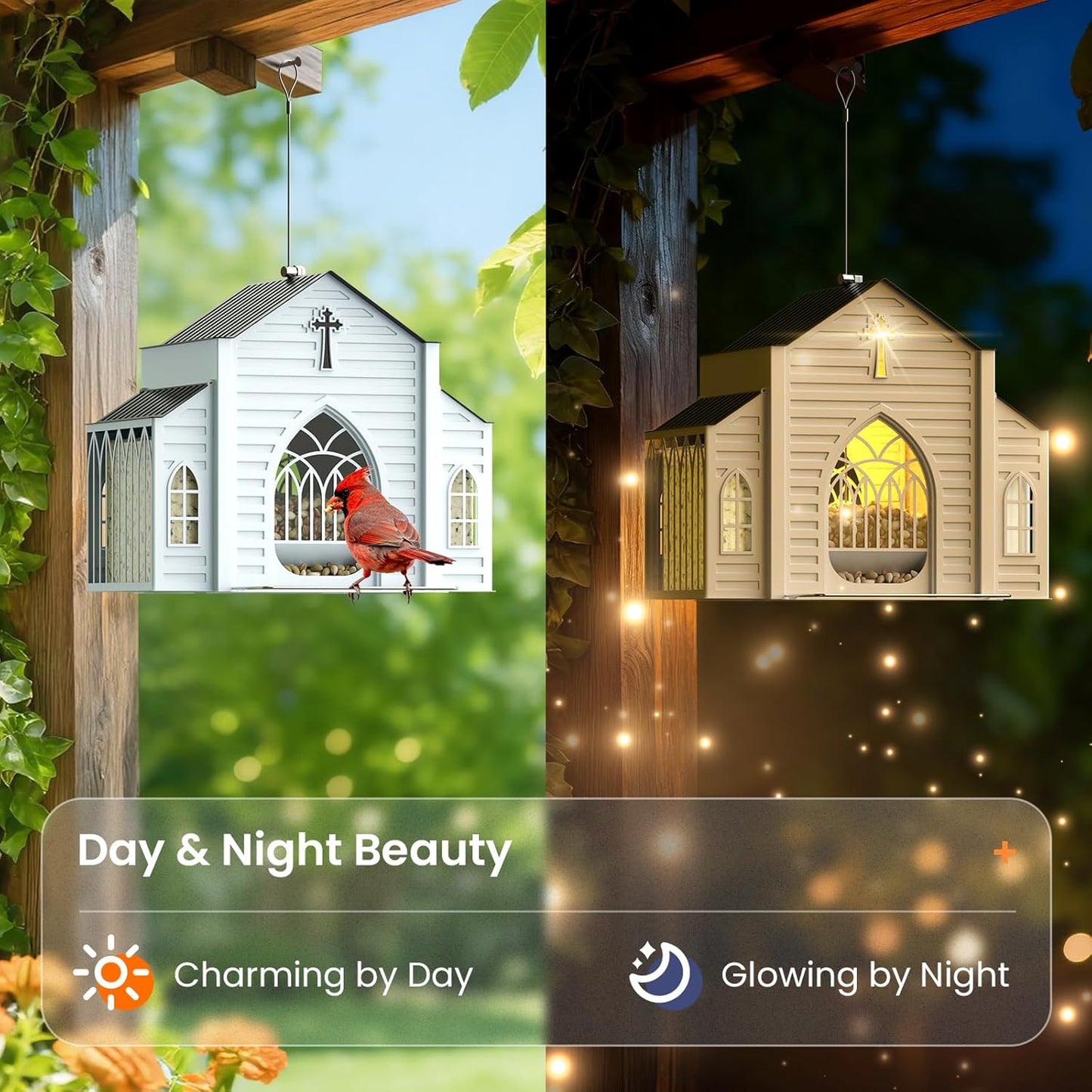 ✝️✝️Last Day 50% OFF-🔥Church-Shaped Metal Solar Bird Feeder🎁Buy 2 Free Shipping