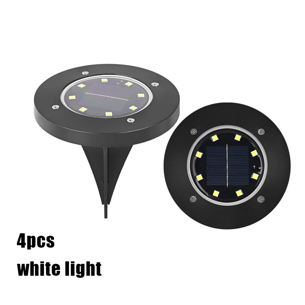🌙 Solar Ground Lights – 8 LED Outdoor Disk Lights