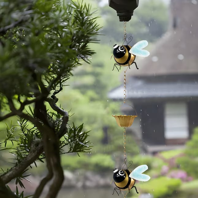 🐝🐝Whimsical Bee Rain Chain— Transforming Rainy Days into a Garden Spectacle