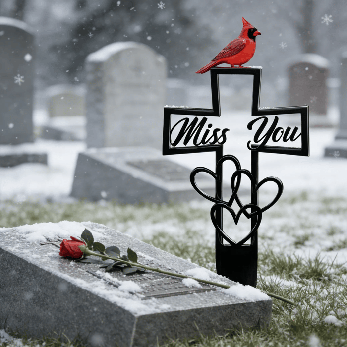 🐦LAST DAY 49% OFF -💖Metal Cemetery Memorial Plaque for Remembrance✝️