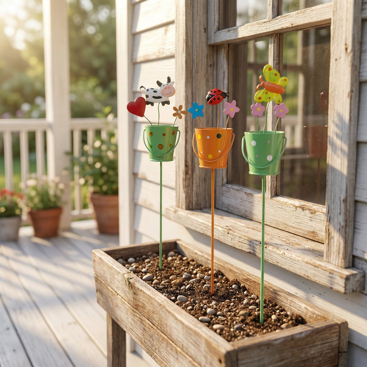 🔥Last Day 49% OFF-🌱🌱Set of 3 Metal Flower Pot Garden Stakes