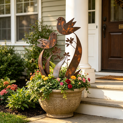 🦋🦋2026 Mother's Day Gifts 50% Off--💖🎁Bird & Wildflower Metal Garden Stake
