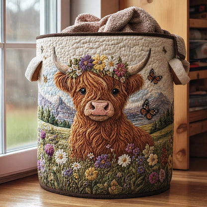 🌱🐂Highland Cow Garden Charm Storage Basket