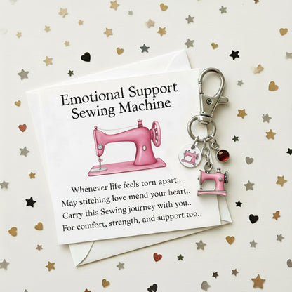 Emotional Support Sewing Machine Keychain