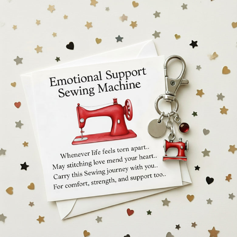 Emotional Support Sewing Machine Keychain