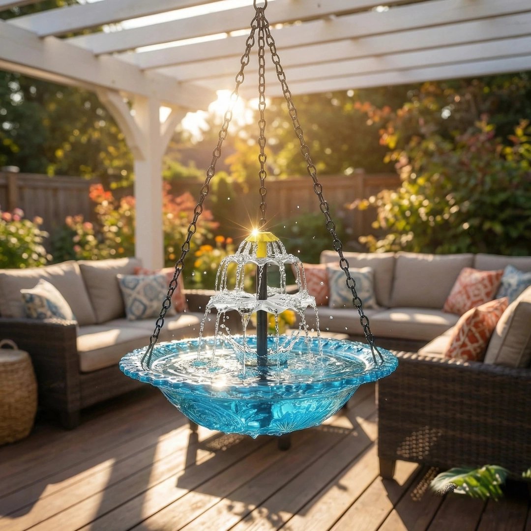🐦2026 Spring special offer--Solar Cascade Hanging Bird Bath Fountain