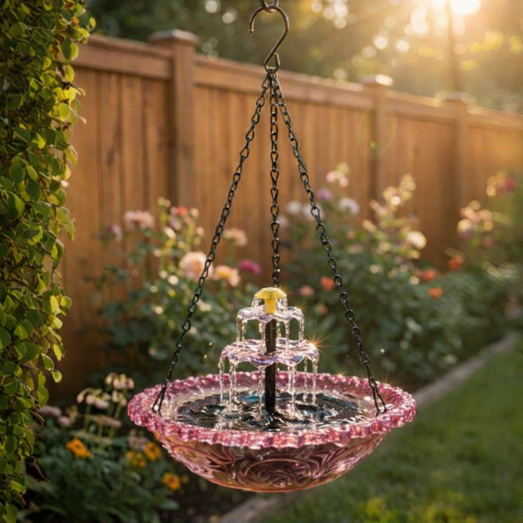 🐦2026 Spring special offer--Solar Cascade Hanging Bird Bath Fountain