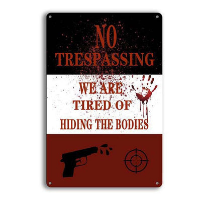 🔥Metal No Trespassing Signs Private Property Funny