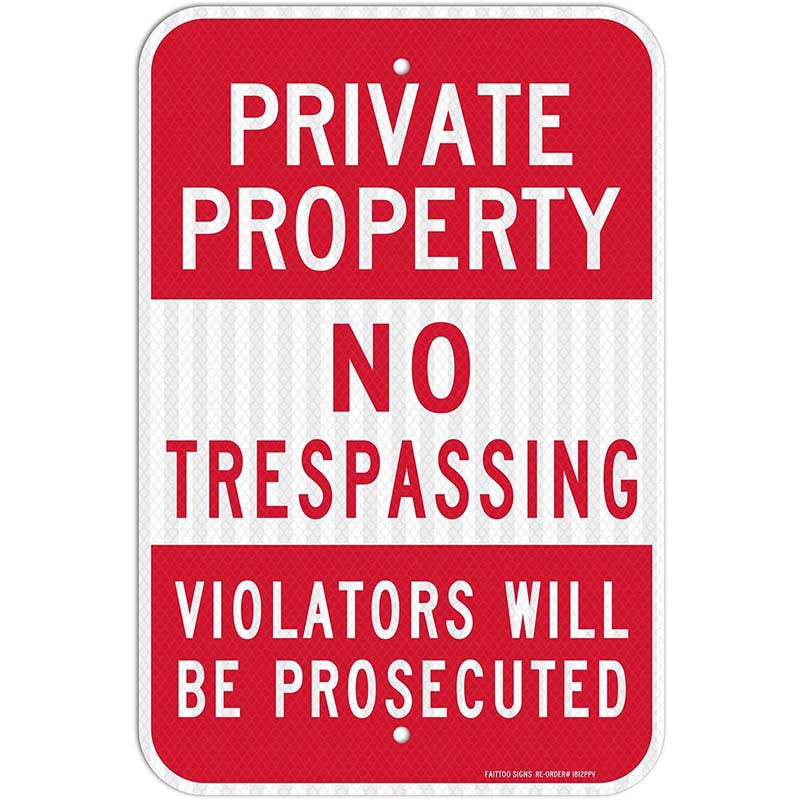 🔥Metal No Trespassing Signs Private Property Funny