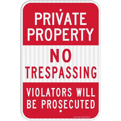 🔥Metal No Trespassing Signs Private Property Funny