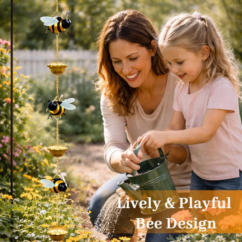 🐝🐝Whimsical Bee Rain Chain— Transforming Rainy Days into a Garden Spectacle