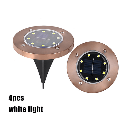🌙 Solar Ground Lights – 8 LED Outdoor Disk Lights
