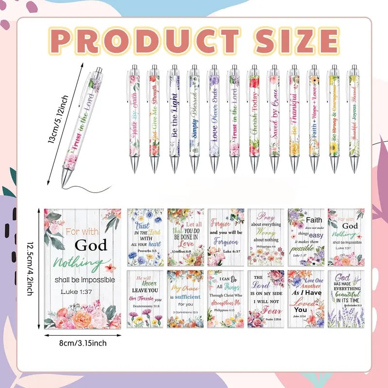 ✝️Christian Gift Set: Magnetic Cross Bookmark, Motivational Pens & Bible Verse Notebooks – Inspire Your Faith Journey🌸