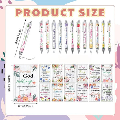 ✝️Christian Gift Set: Magnetic Cross Bookmark, Motivational Pens & Bible Verse Notebooks – Inspire Your Faith Journey🌸