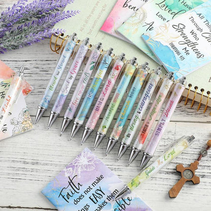 ✝️Christian Gift Set: Magnetic Cross Bookmark, Motivational Pens & Bible Verse Notebooks – Inspire Your Faith Journey🌸