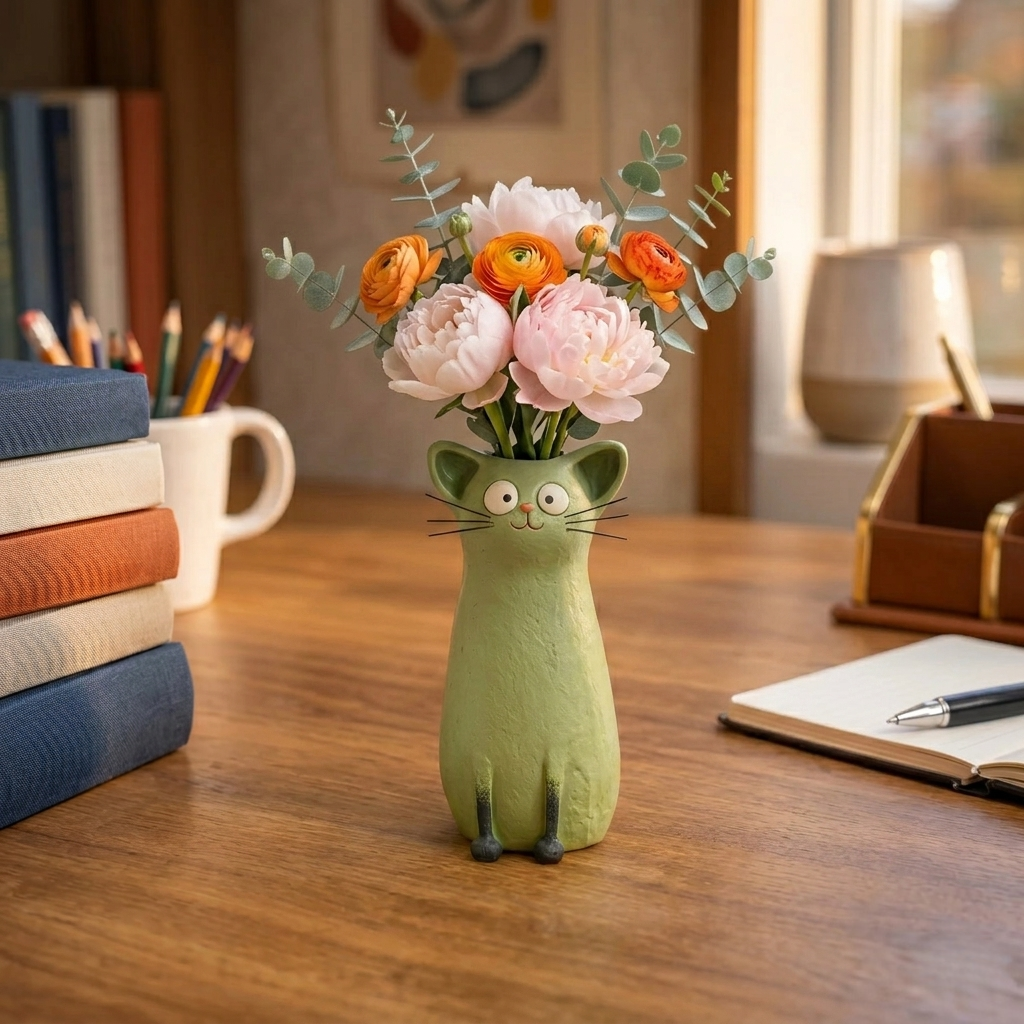 😻😻LAST DAY49% OFF -🔥 Handcrafted Quirky Cat Vase