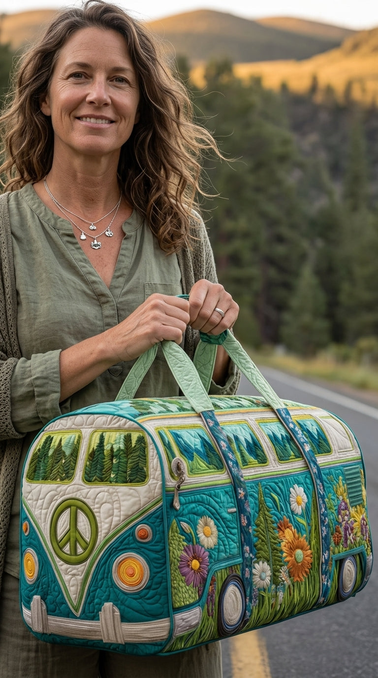 🔥Hot Sale 50% OFF✨Hippie Van Quilted Duffle Bag